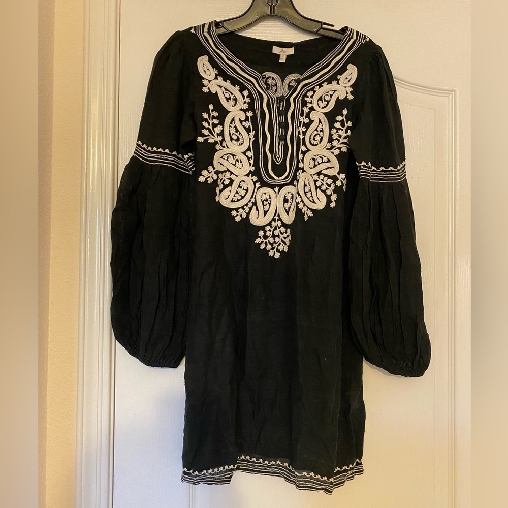 Joie black and white paisley dress